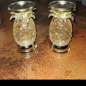 BRAND NEW LOT of 2 Bath & Body Works Pineapple 3 Wick Candleholder Wateter Globe